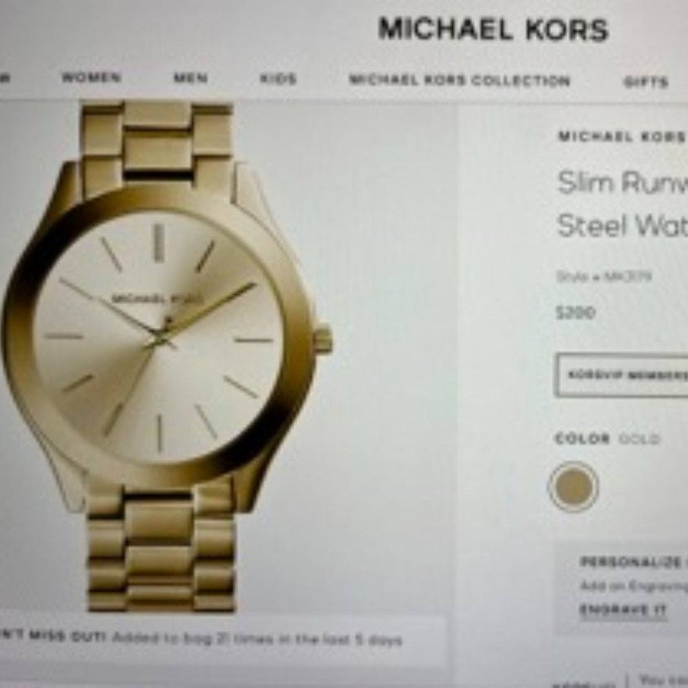 Michael Kors - Slim Runway Gold-Plated Stainless Watch